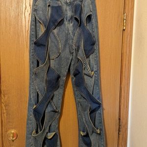 Hollow cut out jeans